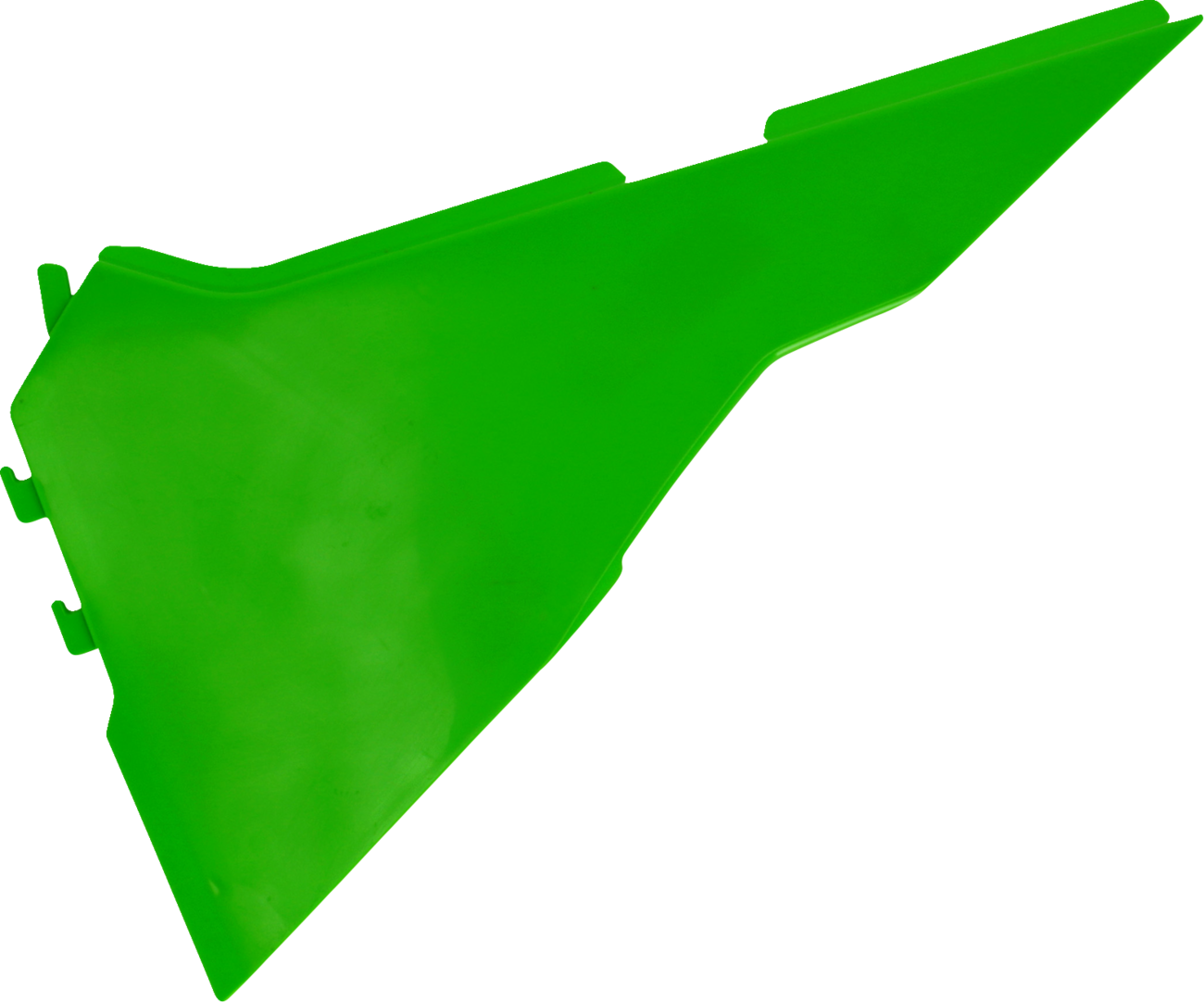 Green Acerbis Airbox Cover for motorcycle, designed as a body part, shown in the image.