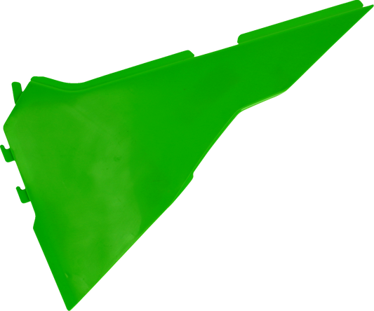 Green Acerbis Airbox Cover for motorcycle, designed as a body part, shown in the image.