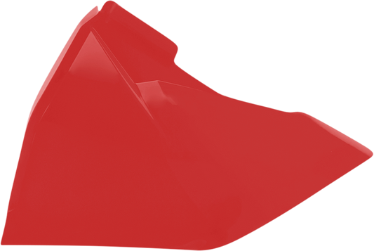 Red Acerbis Airbox Cover for motorcycle, designed for durable protection and a sleek look.