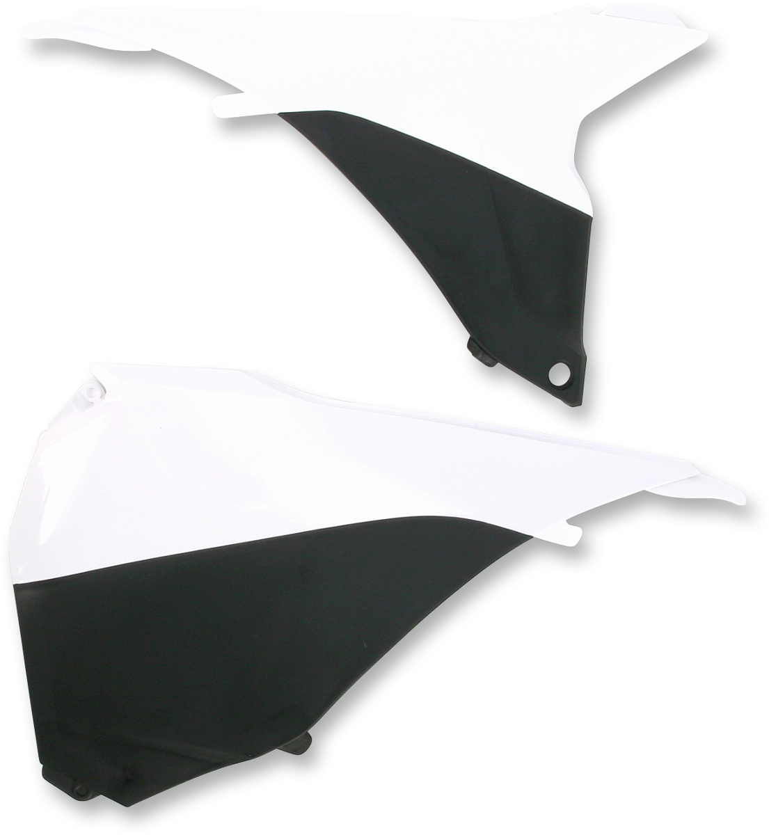 Acerbis Airbox Cover in white and black, designed for motorcycle airbox protection, displayed on a black background.