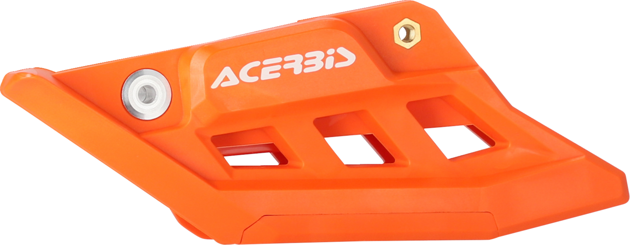 Orange Acerbis chain guide for KTM bikes, designed to protect and guide the chain on off-road motorcycles.