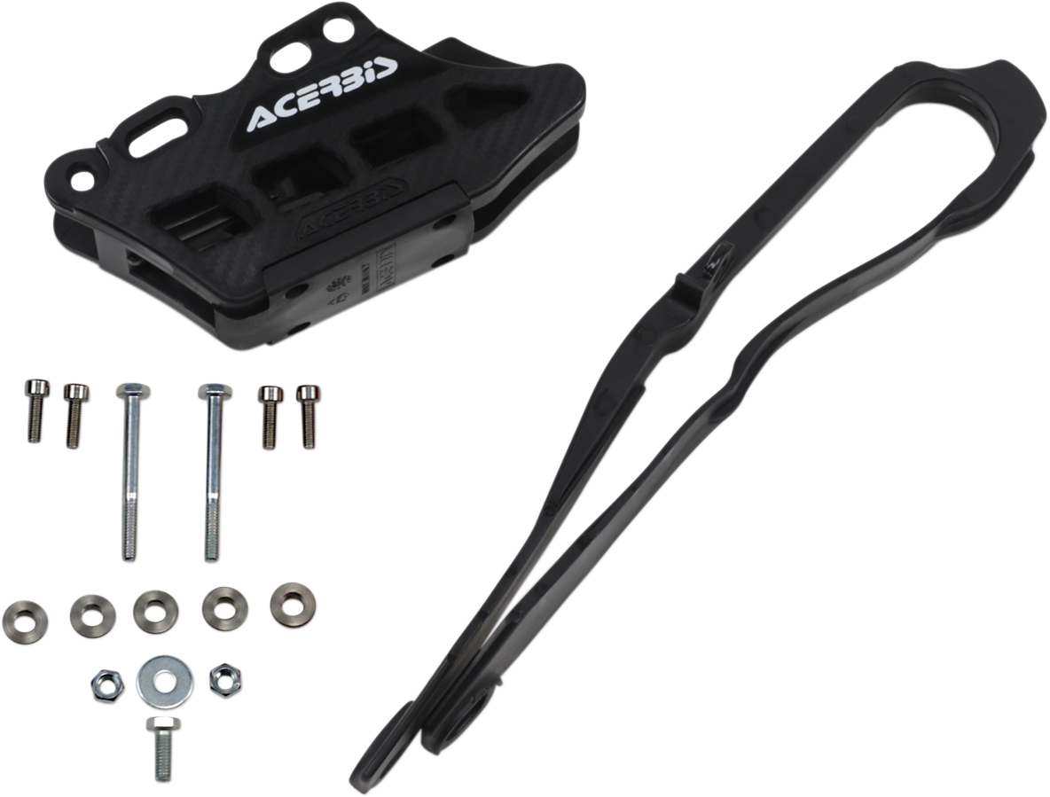 Acerbis Chain Slider 2.0 for Honda motorcycle, black body part designed to protect the chain and swingarm.