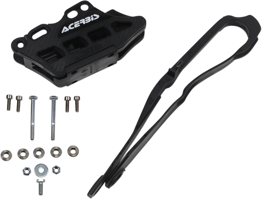 Acerbis Chain Slider 2.0 for Honda motorcycle, black body part designed to protect the chain and swingarm.
