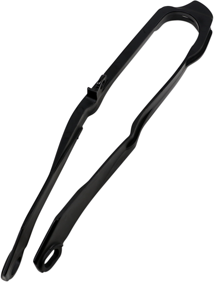 Black ACERBIS chain slider for Honda motorcycles, designed to protect the chain and swingarm, with a durable body and sleek finish.