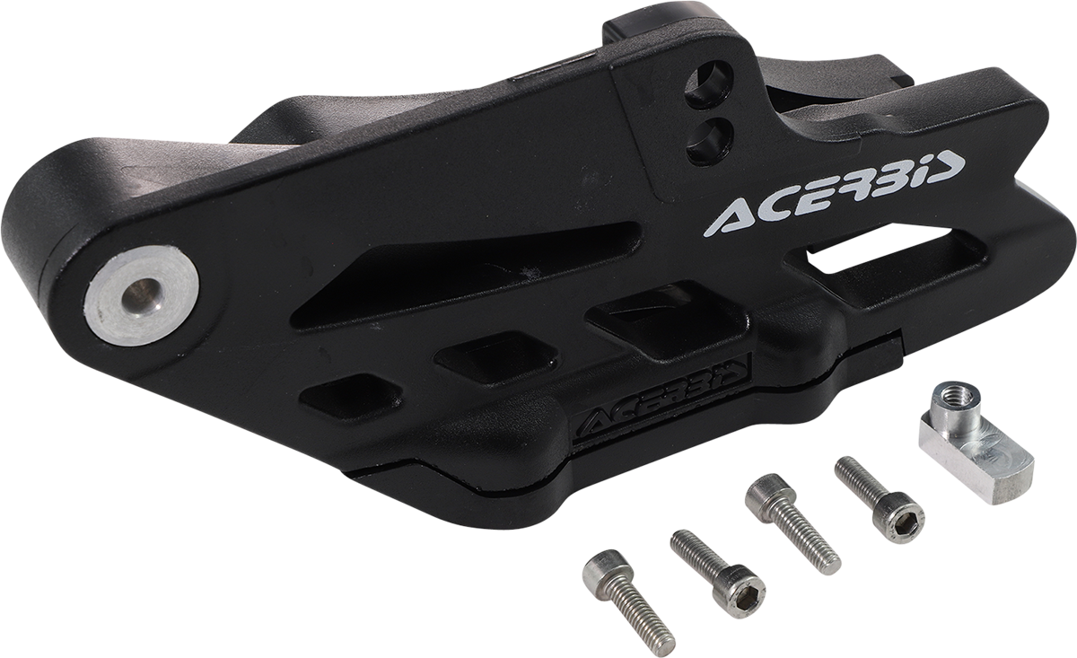 A black Acerbis complete chain guide block for KTM, Gas Gas, Husqvarna, and Sherco motorcycles, showing the body and mounting points.