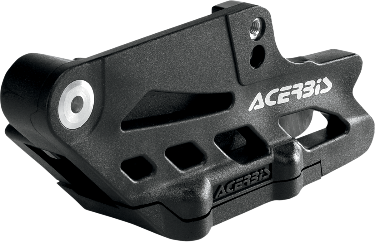 Acerbis complete chain guide block in black for KTM, Gas Gas, Husqvarna, Sherco motorcycles, showing the body with mounting points.