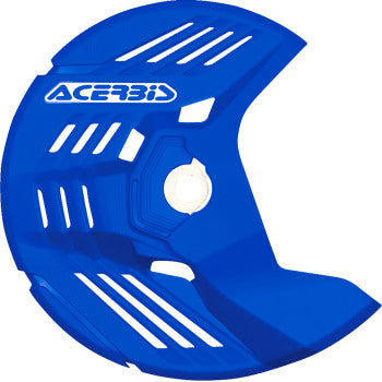 Blue Acerbis Disc Cover for Honda, Kawasaki, Sherco, and Yamaha bikes, designed for durable protection and sleek styling.