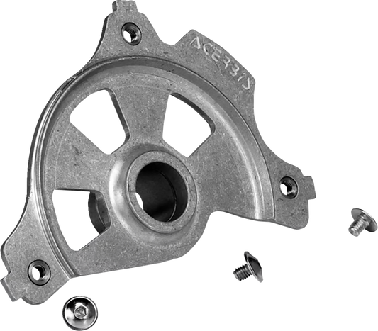 Acerbis disc cover mount kit for RMZ 250/450 motorcycle, unfinished body part with mounting hardware, by Bill's Exhausts.
