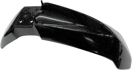 Acerbis black front fender motorcycle body part for off-road bikes, featuring a sleek design and durable construction.