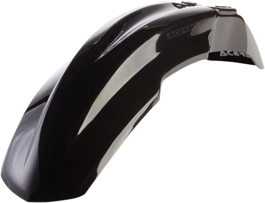Acerbis black front fender motorcycle body part, designed for off-road or dirt bikes, with visible mounting points and product code 2084540001.