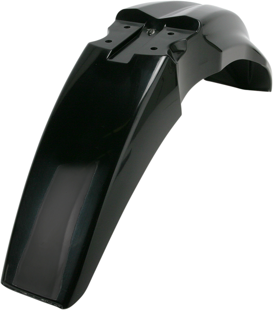 Black Acerbis front fender for motorcycle, shown in a product image, designed for durability and style.