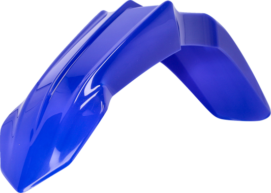 Blue Acerbis front fender motorcycle body part, designed for off-road or motocross bikes, with a sleek aerodynamic shape.