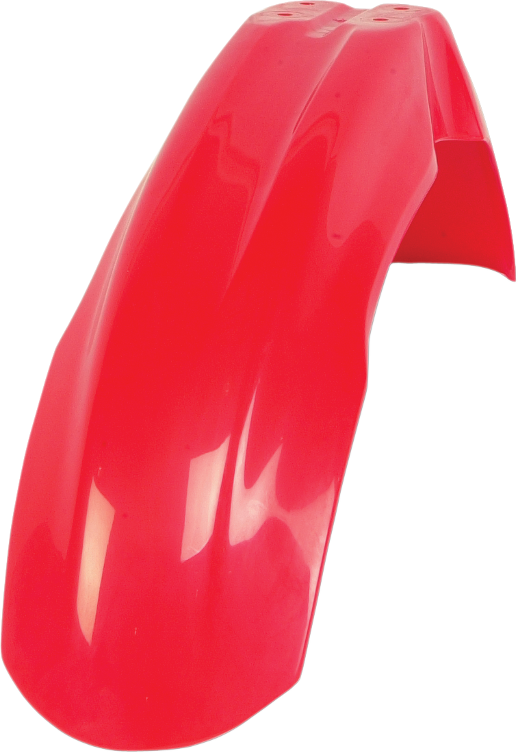 Red Acerbis front fender for motorcycle, body part, designed for durability and style in motorcycle accessories.