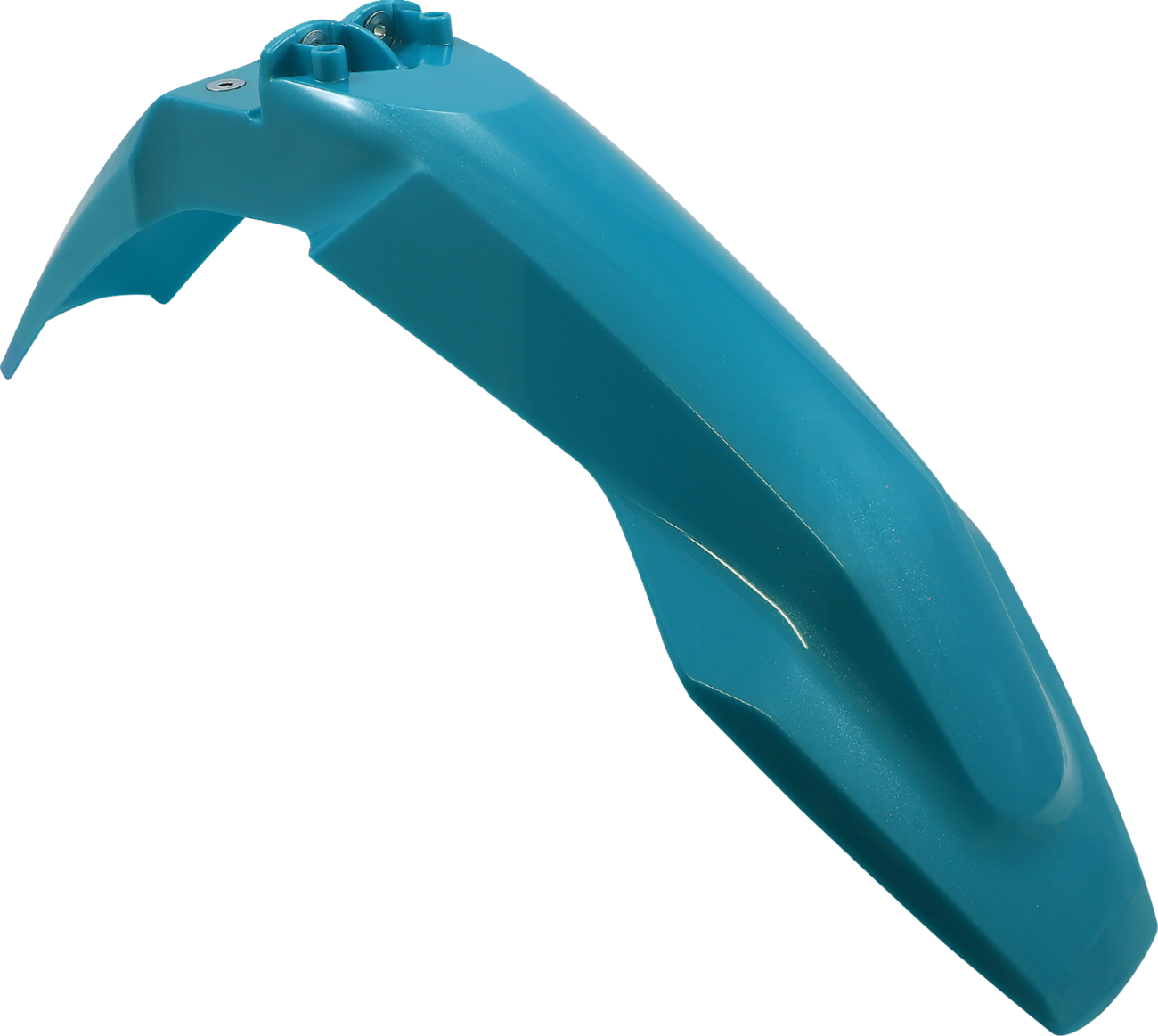 Acerbis front fender in teal metallic color, motorcycle body part with brand logo visible on the sleek, durable design.