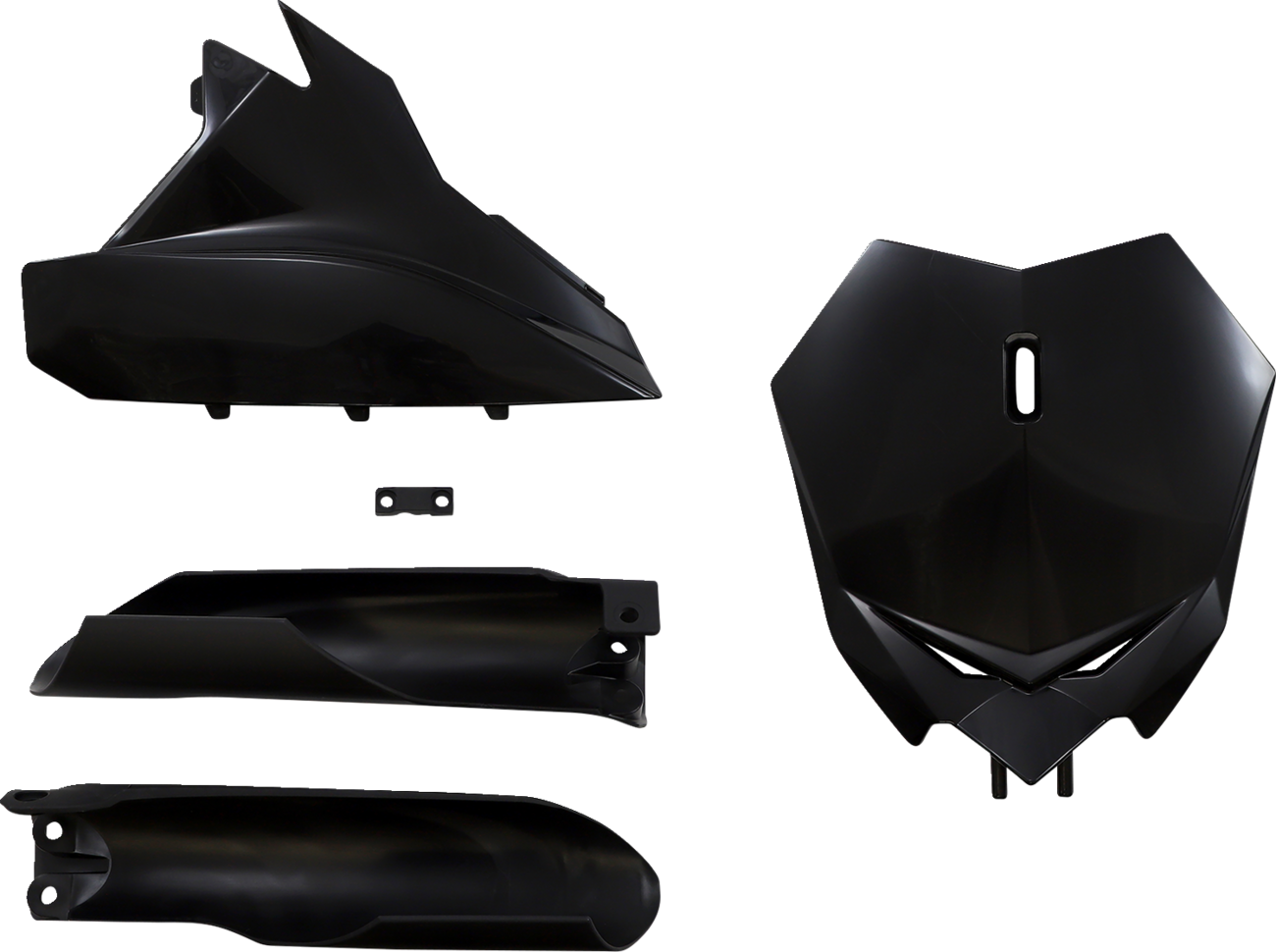 Acerbis full replacement body kit in black, designed for motorcycle body customization, shown on a plain background.