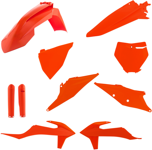 Acerbis OEM 2016 orange full replacement body kit for motorcycle, featuring sleek design and vibrant orange color.