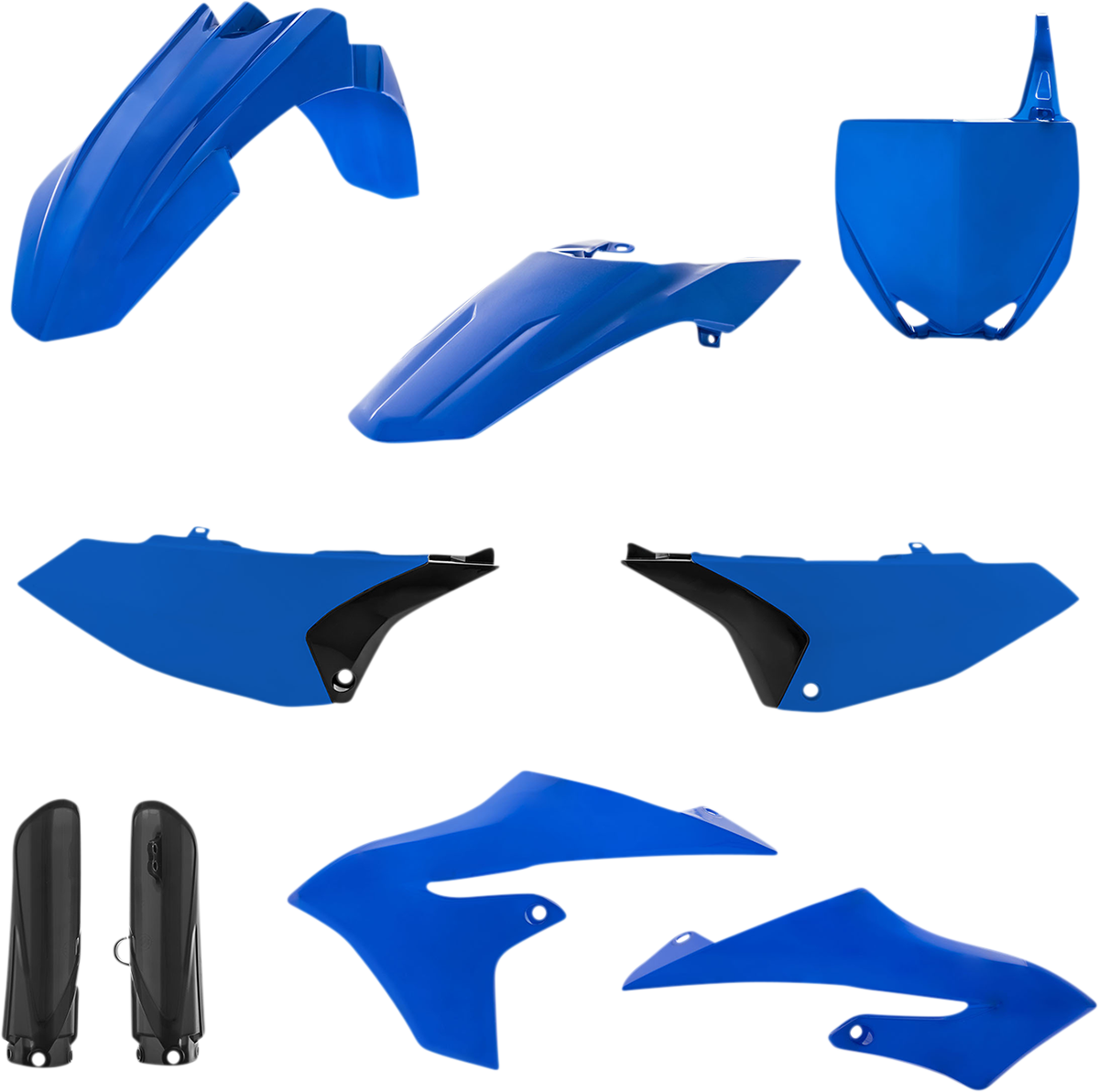 Acerbis full replacement motorcycle body kit in OEM blue and black, designed for a sleek, custom look.