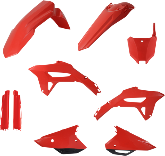 Acerbis full replacement body kit for Honda CRF250R 2022-2023 and CRF450R 2021-2023, showing the OEM plastic panels and components.