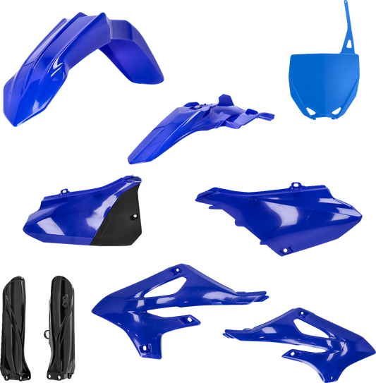 Acerbis full replacement body kit for Yamaha YZ85 2022-2023, shown on a dirt bike, featuring durable plastic body panels.