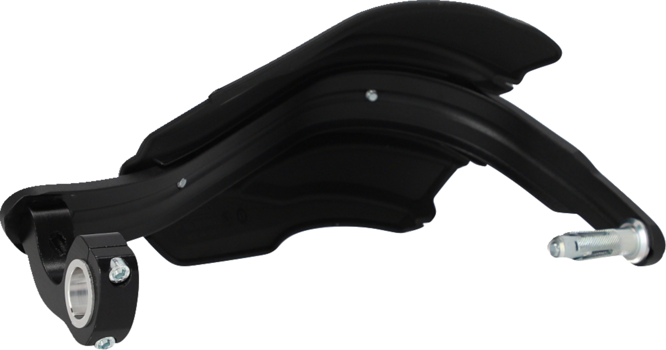Acerbis Endurance X black and white motorcycle handguards mounted on bike handlebars, providing protection for riders.