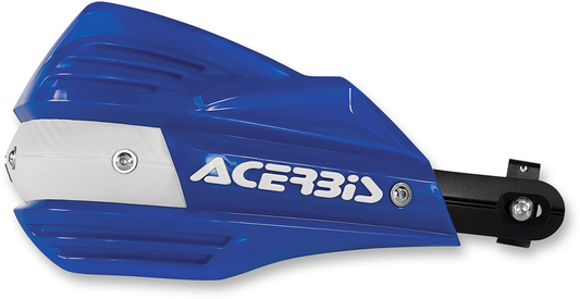 Blue ACERBIS X-Factor handguards for motorcycles, designed for protection, with a sturdy body and vibrant blue color.