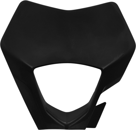 Black ACERBIS headlight mask for Gas Gas motorcycles, designed for protection and style, shown on a bike body.