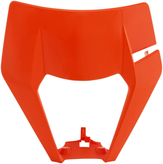 Orange Acerbis headlight shell for motorcycle, part of Bill's Exhausts body components, designed for 2016 models.
