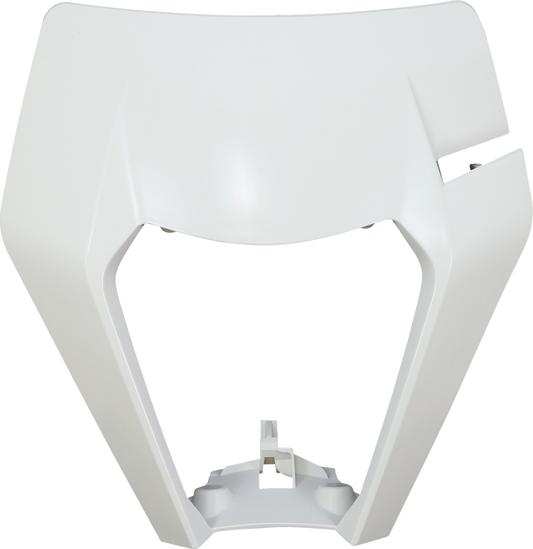 Acerbis white headlight shell for motorcycle, designed as a durable body part for optimal headlight protection.