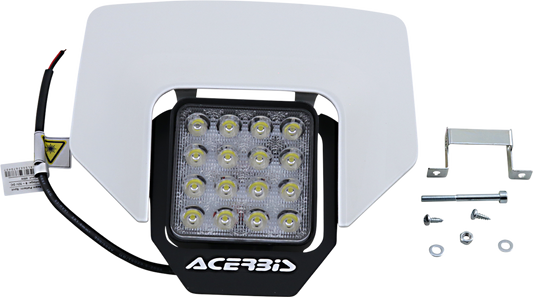 Acerbis VSL white headlight body for Husqvarna 2780480002, showing the sleek, durable headlight component on a plain background.