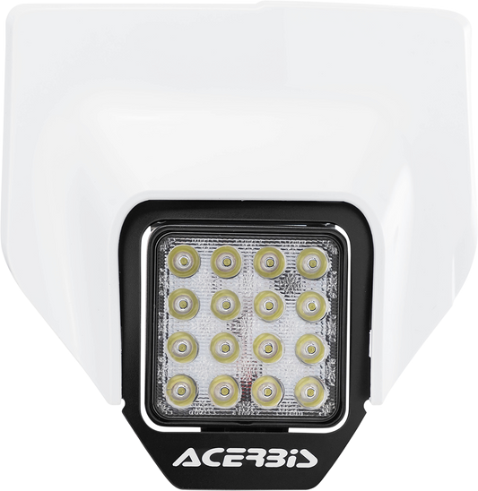 ACERBIS VSL headlight in white for Husqvarna motorcycle, showcasing the body and mounting details.
