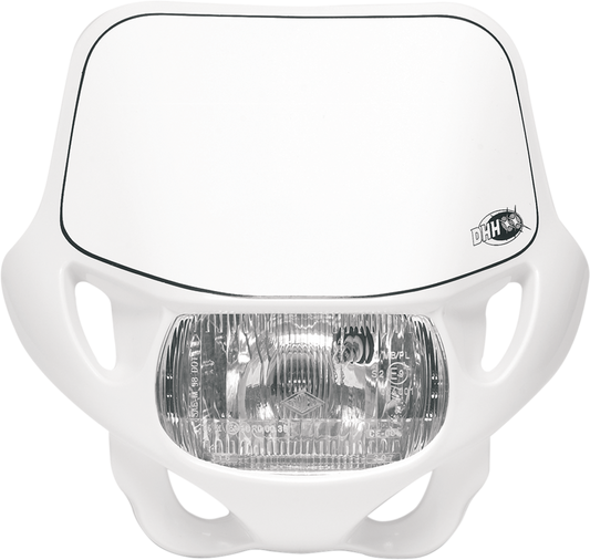 White Acerbis headlight for motorcycle, body part with mounting details, designed for optimal visibility and safety.