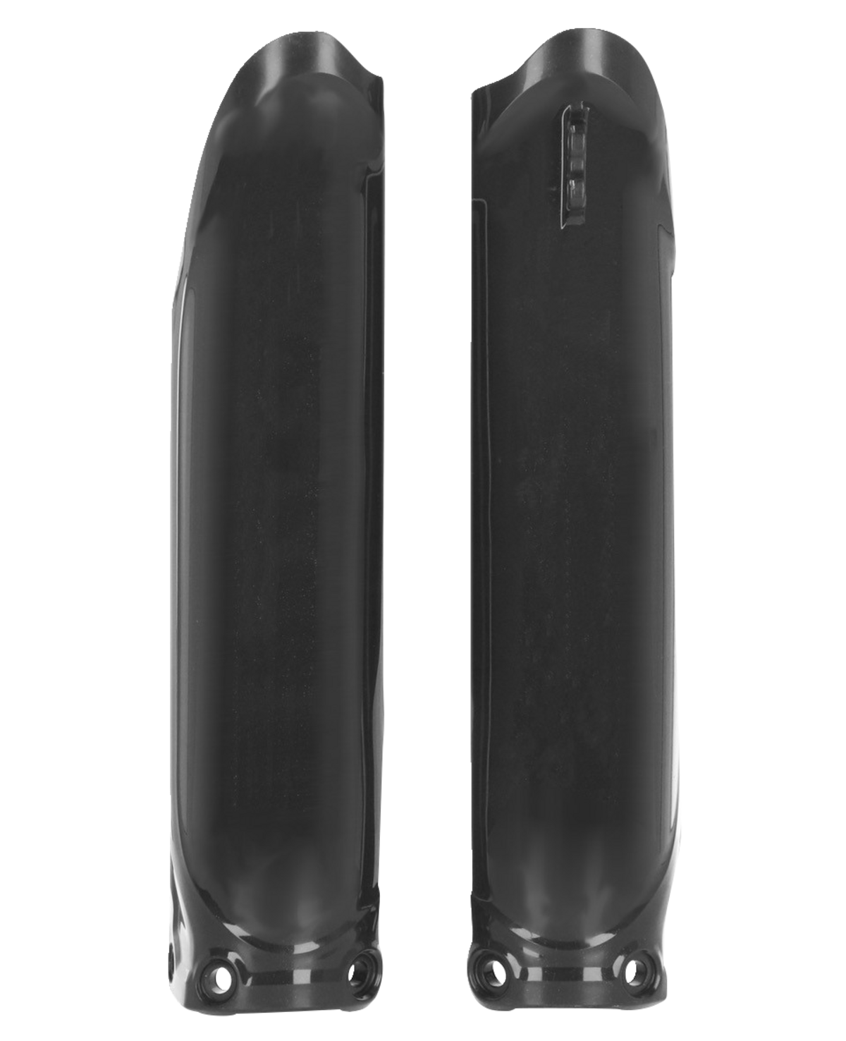 Black Acerbis lower fork cover for Yamaha YZ450F 2023 motorcycle, designed to protect and enhance the fork area.