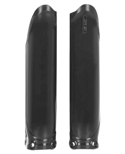 Black Acerbis lower fork cover for Yamaha YZ450F 2023 motorcycle, designed to protect and enhance the fork area.