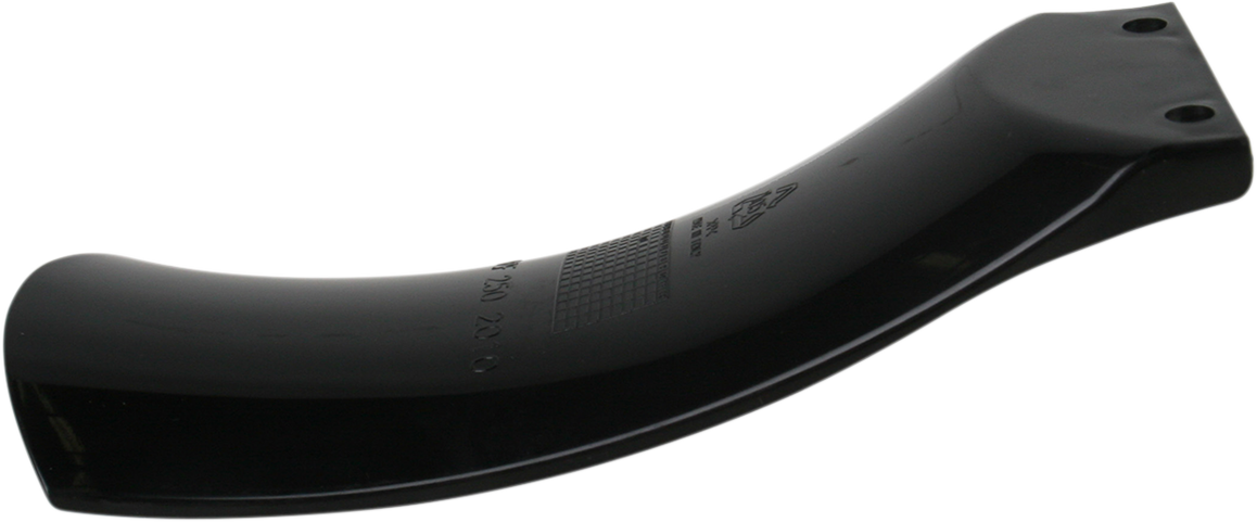 Acerbis black mud flap for motorcycle, body-mounted with durable rubber material, designed to protect the bike from dirt and debris.