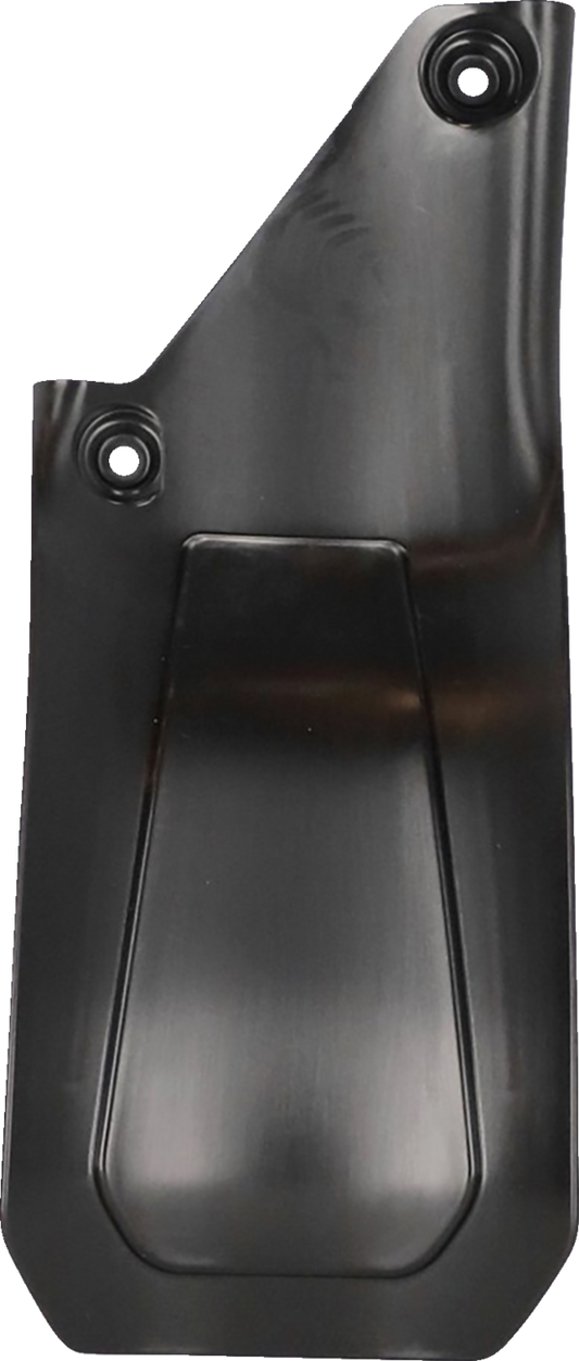 Black Acerbis mud flap mounted on a vehicle body part, designed for durability and protection, with brand details visible.