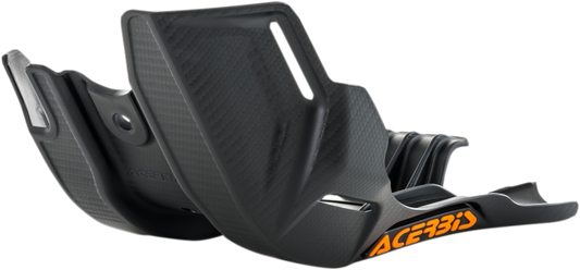 Black ACERBIS MX skid plate for motorcycle, durable body protection part, designed for off-road riding, from Bill's Exhausts.