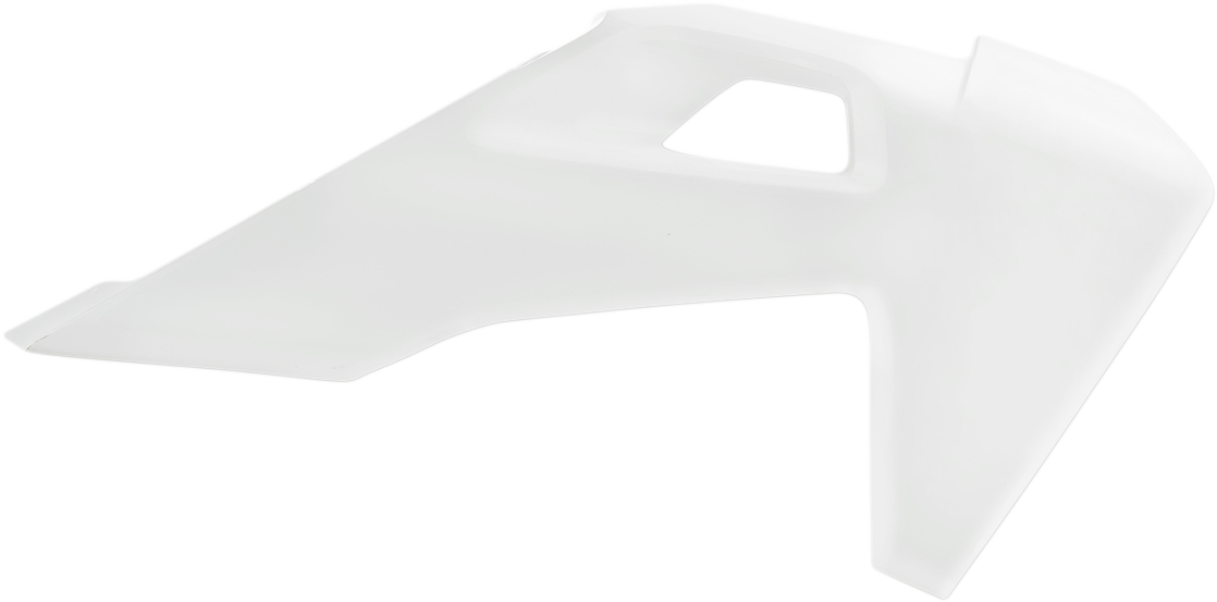 Acerbis OEM white radiator shroud for motorcycle, body part with vent openings, by Bill's Exhausts.