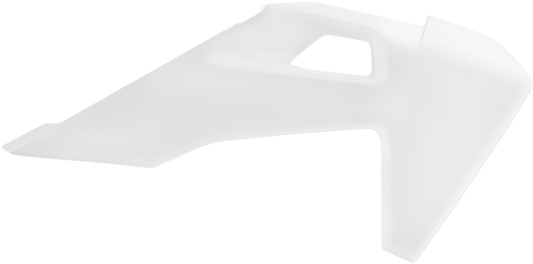 Acerbis OEM white radiator shroud for motorcycle, body part with vent openings, by Bill's Exhausts.