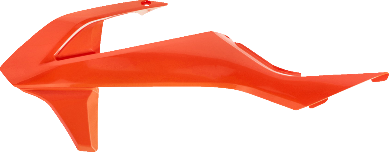 Orange Acerbis radiator shrouds for motorcycle body protectors, designed for durability and style.