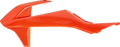 Orange Acerbis radiator shrouds for motorcycle body protectors, designed for durability and style.