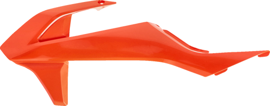 Orange Acerbis radiator shrouds for motorcycle body protectors, designed for durability and style.