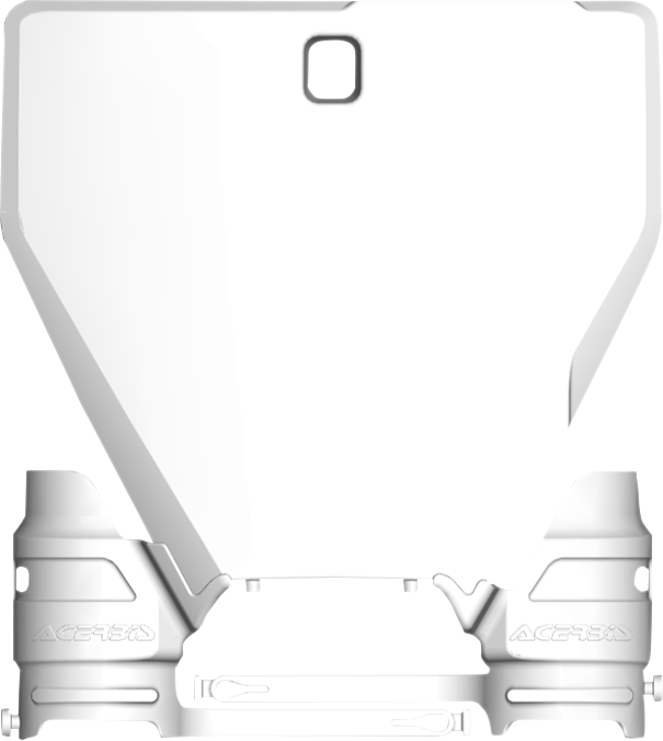 Acerbis Raptor number plate in white for motorcycle body, designed for durability and style.
