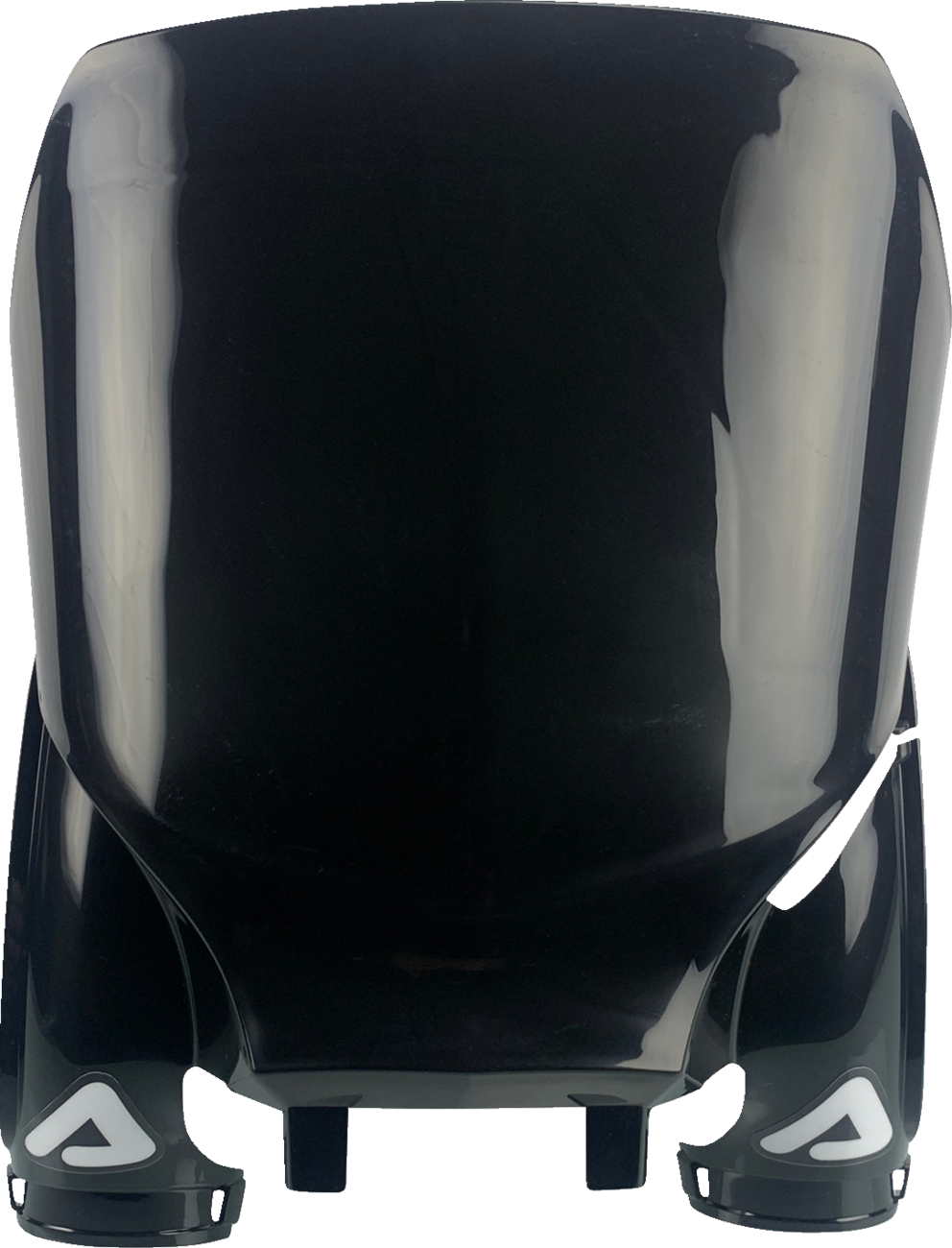 Black Acerbis Raptor number plate for motorcycle body, designed for durability and style.