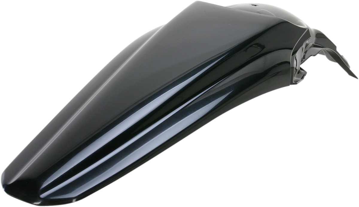 Acerbis black rear fender motorcycle body part, designed for durability and fitment, displayed on a white background.