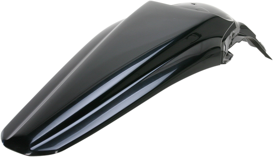 Acerbis black rear fender motorcycle body part, designed for durability and fitment, displayed on a white background.