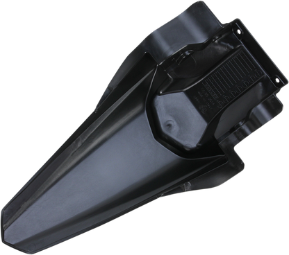 Black Acerbis rear fender for motorcycle, shown as a durable body component, designed for off-road or motocross bikes.
