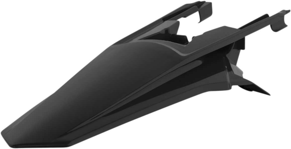 Acerbis black rear fender motorcycle body part with mounting points, designed for durability and style.
