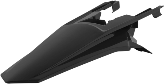 Acerbis black rear fender motorcycle body part with mounting points, designed for durability and style.