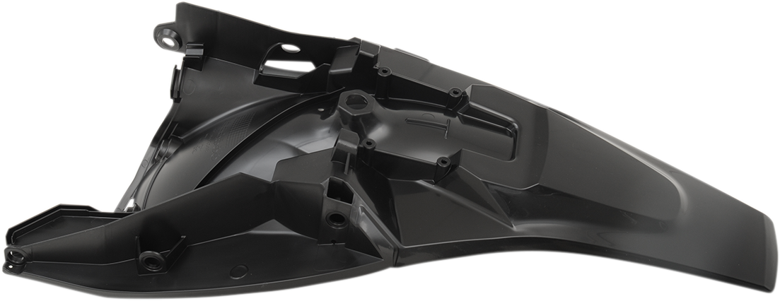 Acerbis black rear fender motorcycle body part with mounting points, designed for durability and style.