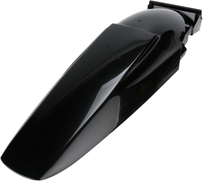 A black Acerbis rear fender for motorcycle, body style, without tabs for OEM taillight, shown on a neutral background.